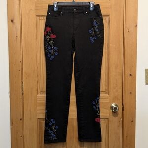 Charter Club Black Jeans Lexington Straight Sz 6 Slimming Bohemian Y2K Bohemian